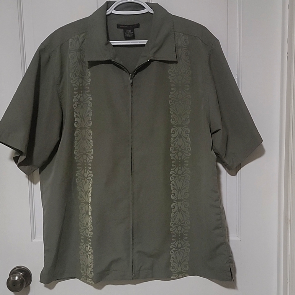 Vintage Polyester Full Zip Men's Large Shirt